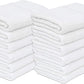 GOLD TEXTILES 48 White Economy Bath Towels Bulk (24x48 Inch) Cotton Blend for Softness-Commercial Grade Easy Care