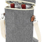 ZORMY 2 Bottle Insulated Wine Tote Bag, Wine Carrier Travel Padded Cooler Bag with Shoulder Strap & Corkscrew Opener, Perfect Wine Lover's Gift, Great for Picnics Grey