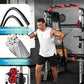 Smith Machine, Power Cage Squat Rack with Cable Crossover, Dual Pulley System, Pull-Up Bar, Home Gym Workout Equipment with Attachments for Strength Training and Weightlifting