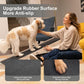 ABORON Antislip Wooden Dog Ramp for High Bed Couch Car, 5-Level Adjustable Folding Pet Ramp for Small & Large Old Dogs & Cats, 17.7" Extra Wide 51" Long, Rubber Mat, Supports up to 200 lbs