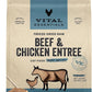 Vital Essentials Freeze Dried Raw Cat Food, Beef & Chicken Mini Patties Entree, 15 oz