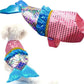 cyeollo Mermaid Dog Costume Halloween Clothes for Doggie Sequin Mermaid Small Dog Party Outfit Funny Pet Costumes for Small Dogs Size S