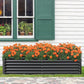 Domi Raised Garden Beds Outdoor, 8x4x1.5Ft Thickening Tall Metal Rectangular Deep Root Box Planter for Vegetables, Flowers, Herbs, and Succulents 1.5" Deep w/ 342 Gallon Capacity - Dark Gray