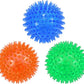 petizer 3-Pack 3.5” Squeaky Dog Toy Balls, Floating Dog Pool Balls, Spiky Dog Balls Water Toys, Durable Interactive Fetch Toys for Puppy, Dog Chew Toys for Teething (3.5", Medium/Large Dog)