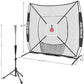6'X6' Baseball Softball Practice Net,Pitching Net,Batting Net,with Bonus Strike Zone,Target and Bow Frame,for Hitting,Pitching,Catching