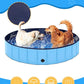 Foldable Dog Pool, Lexda Hard Plastic Shell Pet Swimming Pools for Large Dogs, Collapsible Plastic Pet Pool, Portable Bathing Tub for Dogs (79x12inch)