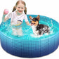 Jasonwell Foldable Dog Kiddie Pool - Hard Plastic Kids Paddling Pool Toddler Baby Swimming Pools for Backyard Collapsible Whelping Box Pet Doggie Cats Wading Pools Bathtub for Puppy Large Dogs 40In