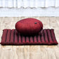Leewadee Meditation Cushion Set – 1 Round Zafu Meditation Pillow and 1 Square Roll-Up Zabuton Meditation Mat, Pillows Bundle Filled with Kapok