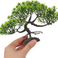 LOGOFUN 4 Pcs Aquarium Bonsai Tree Artificial Water Plant Fish Tank Decorations (Deep Green)