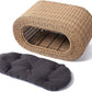 Fun Stackable Wicker Cat Hideaway House - Interactive Play Rattan Cat House for Indoor Cats Kitty, Pet Friendly Top/Side House Entry, Cat Bed Enclosed