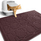 Yimobra Cat Litter Mat, 35.4"x23.6" Litter Box Mat with Litter Lock Mesh, Soft Cat Litter Mat Litter Trapping Mat, Easy to Clean, Non-Slip, Water Resistant, Litter Free Floors, Dark Coffee