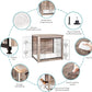 DWANTON Dog Crate Furniture with Cushion, Wooden Kennel Table with Double Doors, Indoor Dog House, Small/Medium/Large/Extra Large Size, 27.2" L, Greige