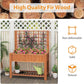 Giantex Raised Garden Bed with Trellis, Wooden Elevated Planter Box with Legs, Drainage Holes for Climbing Plants Vines Vegetables Flowers Herbs, Outdoor Horticulture Planter for Patio Yard (Brown)