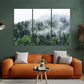 Nature Wall Art Prints - Ocean Forest Mountain Lake Canvas Landscapes - Small to Extra Large Living Room Bedroom Kitchen Bathroom Décor (Pine Trees in Fog, 47L" x 71W" - 3 panels)