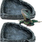 Reptile Water Dish Food Bowl, 2 Pack Reptile Feeding Dish Corner Bowl Terrarium Bowls for Bearded Dragon Lizard Frog Gecko Tortoise Hermit Crab