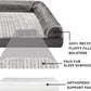 Furhaven Orthopedic Dog Bed for Large Dogs w/ Removable Bolsters & Washable Cover, For Dogs Up to 125 lbs - Luxe Faux Fur & Performance Linen Sofa - Charcoal, Jumbo Plus/XXL