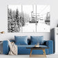 Nature Wall Art Prints - Ocean Forest Mountain Lake Canvas Landscapes - Small to Extra Large Living Room Bedroom Kitchen Bathroom Décor (Ski Lift on Snowy Mountain, 31L" x 47W" - 3 Panels)