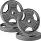 Yes4All Standard 1-Inch Grip Weight Plates, Cast Iron with Multiple Sizes from 2.5 lb to 35 lb for Strength Training, Weightlifting & Muscle Toning