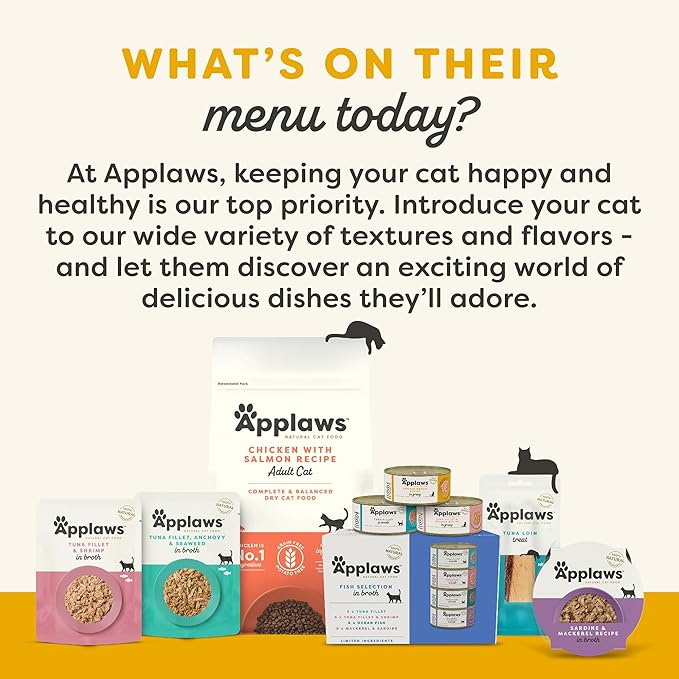 Applaws Natural Wet Cat Food in Gravy, Limited Ingredient Canned Wet Cat Food, No Additives, Made with Natural Ingredients, Chicken Selection in Gravy Cans (24 x 2.47oz Cans)