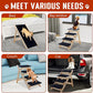 Wood Dog Stairs/Pet Steps, 2-in-1 Foldable Wooden Pet Ramp with Non-Slip Pet Stairs for Small to Medium for Bed,Sofa, Couch, Car, Indoor Pet Dog Cat 4 Steps Stairs Ladder Up to 110 Pounds