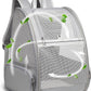 Texsens Pet Backpack Carrier for Small Cats Dogs | Ventilated Design, Safety Straps, Buckle Support, Collapsible | Designed for Travel, Hiking & Outdoor Use (Light Gray)