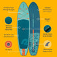 Retrospec Weekender Inflatable Stand Up Paddle Board Includes Paddle, Pump, and Accessories 10’6” Lightweight iSUP, Puncture Resistant Inflatable Paddle Board for Adults