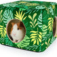 Bienbee Guinea Pig Hideout, Washable Guinea Pigs House Cozy Guinea Pigs Bed for Small Pet Bunny/Rabbit/Hamster/Chinchilla Guinea Pig Accessories Green Leaf