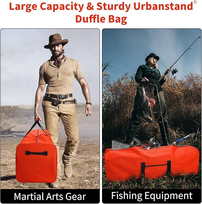 48 Inch Travel Duffle Bag Extra Large Sport Equipment Duffel Bags with 2-way Lockable Zippers Orange