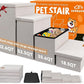Dog Stairs with Storage 23" H, 4-Step Wider Dog Steps for High Beds Window, Folding Sturdy Pet Stairs Gift for Small/Medium/Large Old Dogs Cat, Ramp for Climbing Car Up to 200 lbs, Beige