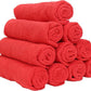 Arkwright Microfiber Gym Towel - Pack of 12 - Super Soft, Quick Dry Workout Sweat Towels, 300 GSM Lightweight & Absorbent for Sports, Working Out, Yoga, and Spa, 16 x 27 in, Red