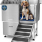 KANIS Professional Dog Washing Station - 304 Stainless Steel Pet Wash Sink & Grooming Bath Tub for Home with Ramp, Shower, Floor Grate, Storage Drawer, Faucet, Drain Kit for Large, Medium & Small Pets