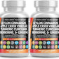 Clean Nutraceuticals Ceylon Cinnamon Turmeric Apple Cider Vinegar Ginseng Berberine Plus Bitter Melon Gymnema Milk Thistle Fenugreek - 2Pack