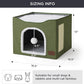 Bedsure Cat Beds for Indoor Cats - Large Cat Cave for Pet Cat House with Fluffy Ball Hanging and Scratch Pad, Foldable Cat Hideaway, 16.5x16.5x13 inches, Loden Green