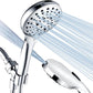 BRIGHT SHOWERS High Pressure Shower Head with Handheld, 9 Spray Settings Showerhead Built in Power Wash to Clean Tub and Pets, Extra Long 69" Hose, Adjustable Bracket, Chrome