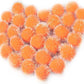 VAPKER 30 Pcs Cat Ball Toys Sparkle Balls Extra Large 2 Inch Cat's Favorite Chase Glitter Ball Glitter Tinsel Pom Poms Balls Orange Color