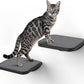 Grey Sisal-Padded Cat Wall Steps (2-Pack), Floating Wooden Cat Perch and Climbing Step Set, Wall Mounted Furniture for Jumping & Play