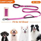 TwoEar 6FT 1IN Strong Rose Dog Leash with 2 Padded Handles, Traffic Handle Extra Control, Comfortable Soft Dual Handle, Auto Lock Hook, Reflective Walking Lead for Small Medium and Large Dogs