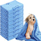 8 Pcs Dog Towels Pet Bath Drying Towels 55 x 28 Inches Large Absorbent Microfiber Quick Fast Drying Soft Beach for Lightweight Cat and Puppy Shower Essentials Cleaning Accessories(Blue)