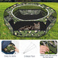 Pawaboo Small Animals Playpen, Waterproof Small Pet Cage Tent with Zippered Cover, Portable Outdoor Yard Fence with 3 Metal Rod for Chick/Kitten/Puppy/Guinea Pig/Rabbits/Hamster, Leopard Print