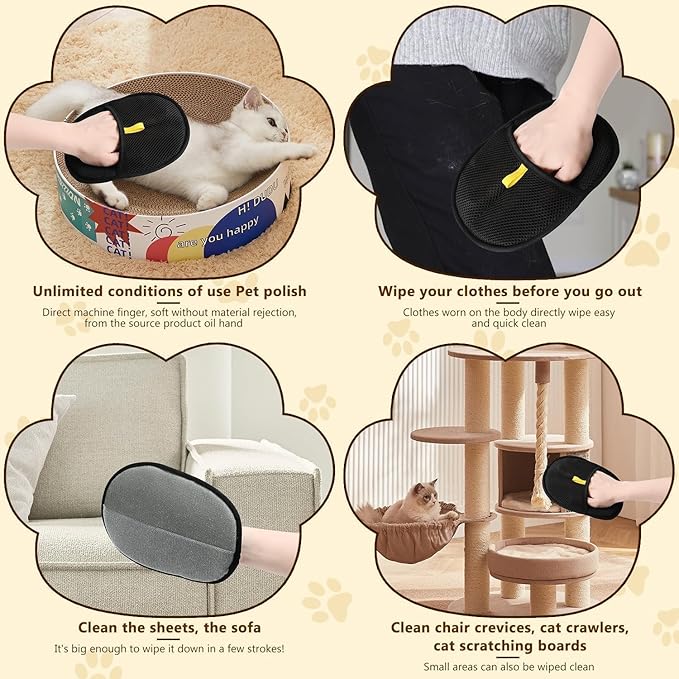 Pet Hair Removal Glove for Cats & Dogs, New Upgraded Electrostatic Pet Hair Gloves, Reusable Pet Hair Remover Tool for Clothing, Couch, Carpet, Car Seat