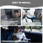 Dog Car Seat for Small Dogs, Large Leather Dog Car Bed with Storage Pocket, Waterproof PVC Leather Booster Seat Travel Bed for Front & Back Seat, Clip-On Safety Leash (Black/Grey)