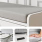 MHOM White Entryway Bench with 2 Flip Drawers, Shoe Bench with Padded Seat Cushion, Wooden Shoe Storage Bench for Entryway and Apartment