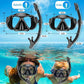 Greatever Dry Snorkel Set,Panoramic Wide View,Anti-Fog Scuba Diving Mask,Professional Snorkeling Gear