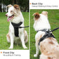 Taglory Light Up Dog Harness, Rechargeable No Pull Dog Vest with 3 Lightning Modes, Reflective Dog Harness with 2 Leash Clips & 4 Adjustable Slide Strips for Large Dogs, Black-Blue, L