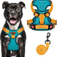 MIDOG No-Pull Dog Harness | Adjustable & Reflective Pet Harness Leash Set for Small Medium Large Dogs Walking, Training| No Choke, Front Clip, Soft Padded Vest with Easy Control Handle - Blue, L