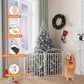 4 Panles Full Matel Freestanding Dog Gates with Door, 96"Extra Wide 32"Tall Free Standing Dog Pet Gate for Indoor & Outdoor. Foldable Pet Fences for Doorways, House, Stairs, Porch, Deck, Yard