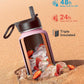 40 oz Insulated Water Bottle with Straw&3 Lids, Coolflask Stainless Steel Metal flask Wide Mouth for Sports or Office, Non-BPA Keep Cold Up to 48 Hrs or Hot Up to 24 Hrs, Bubblegum Princess