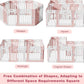 2 Room Dog Playpen with Door,DIY Shape Combination Puppy Pen,16-Panel+2 Link Piece+Large Door+Small Door,25.5" H Dog Fence,Non-Slip&Secure Pet Gate,Easy to Assemble,Pink + White