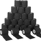 LDIWEE 24 Pack 2 Inch Self Adhesive Bandage Wrap - 5 Yard Black Cohesive Vet Wrap & Athletic Tape Grip Tape for Ankle Sprains, First Aid Medical, Sports Injuries
