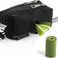 Dog Poop Bag Holder for Leashes - Dog Poop Bag Dispenser and Treat Holder with 2 Waterproof Pouches for Pet Waste Bags and Walking Accessories + 1 Free Roll - Leashrr 2.0 (Black)